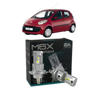 LED лампы Citroen C1 2005- H4 M6X ближний/дальний свет (4000Lm 5500K) / Ситроен С1 (комплект 2 шт.)