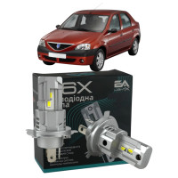 LED лампы Dacia Logan 2004- H4 M6X ближний/дальний свет (4000Lm 5500K) / Дачия Логан (комплект 2 шт.)