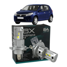 LED лампи Dacia Sandero 2008- H4 M6X ближнє/дальнє світло (4000Lm 5500K) / Дачія Сандеро (комплект 2 шт.)
