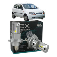 LED лампи Daewoo Kalos 2002- H4 M6X ближнє/дальнє світло (4000Lm 5500K) / Деу Калос (комплект 2 шт.)