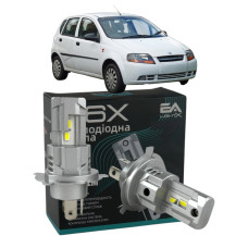 LED лампи Daewoo Kalos 2002- H4 M6X ближнє/дальнє світло (4000Lm 5500K) / Деу Калос (комплект 2 шт.)