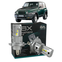 LED лампи Daewoo Korando 1999- H4 M6X ближнє/дальнє світло (4000Lm 5500K) / Деу Корандо (комплект 2 шт.)