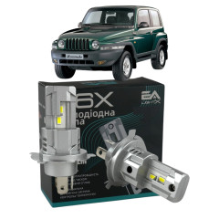 LED лампи Daewoo Korando 1999- H4 M6X ближнє/дальнє світло (4000Lm 5500K) / Деу Корандо (комплект 2 шт.)