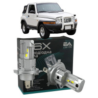 LED лампи Daewoo Korando Cabrio 1999- H4 M6X ближнє/дальнє світло (4000Lm 5500K) / Деу Корандо Кабріолет (комплект 2 шт.)