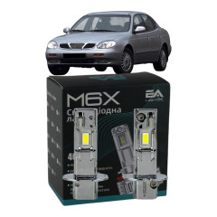 LED лампи Daewoo Leganza 1997-2002 H3 M6X дальнє світло (4000Lm 5500K) / Деу Леганза (комплект 2 шт.)