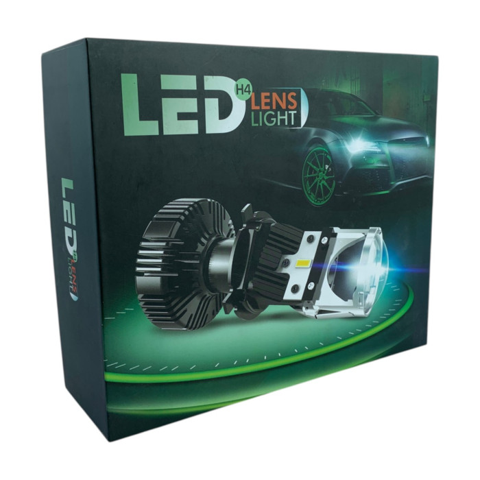 Лінзовані LED лампи Chevrolet Aveo 2003-2011 H4 G-XP ближнє/дальнє світло (8000Lm 6500K) / міні лінзи Шевроле Авео Т250 (2 шт.)