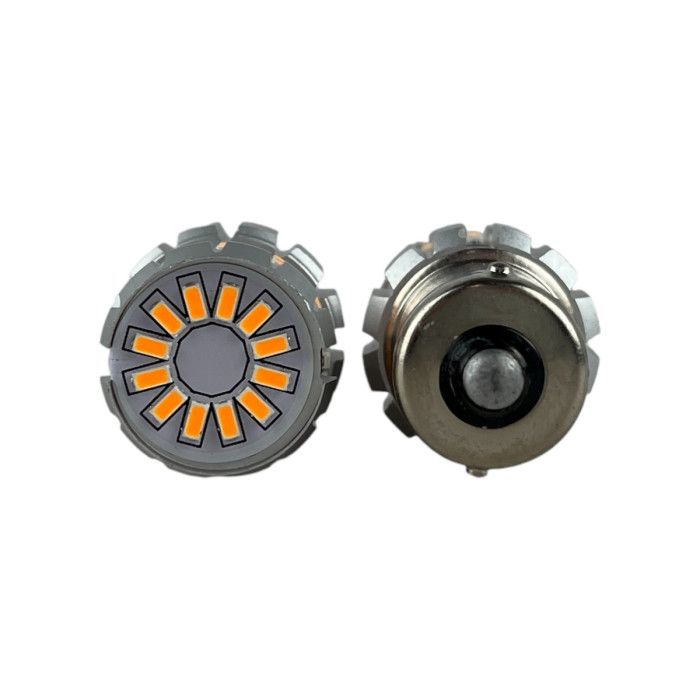 Світлодіодні автолампи 1156 P21W 60SMD Жовті неполярні для покажчиків повороту та ДХО (комплект 2 шт)