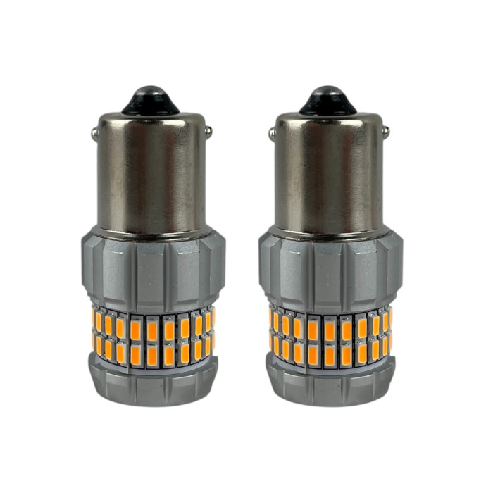 Світлодіодні автолампи 1156 P21W 60SMD Жовті неполярні для покажчиків повороту та ДХО (комплект 2 шт)