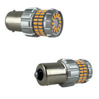 Світлодіодні автолампи 1156 P21W 60SMD Жовті неполярні для покажчиків повороту та ДХО (комплект 2 шт)