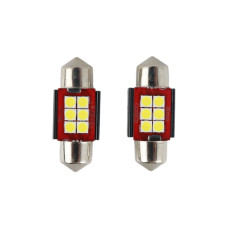 Светодиодные лампы C5W 31 мм 6SMD (Canbus) для подсветки салона и номера (комплект 2 шт.)