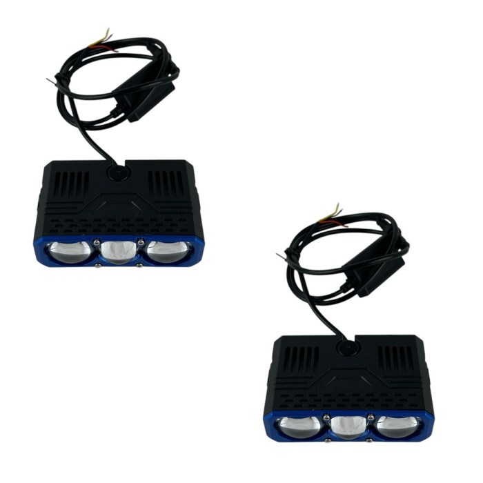 Додаткові універсальні LED фари Sanvi S301 50W 12V (3 лінзи) ближнє/дальнє світло, протитуманні (комплект 2 шт.)