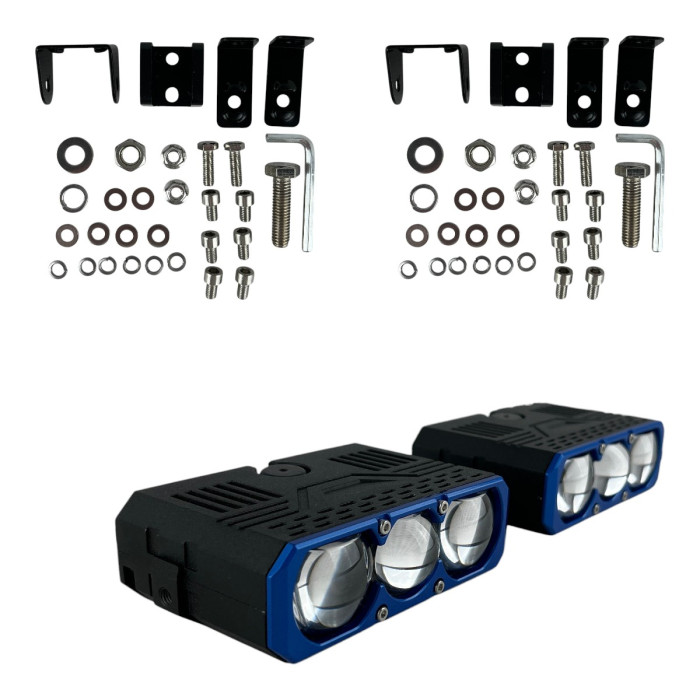 Додаткові універсальні LED фари Sanvi S301 50W 12V (3 лінзи) ближнє/дальнє світло, протитуманні (комплект 2 шт.)