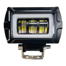 LED фара прямокутна 25W з 3D лінзою та СТГ, 12-80V (біле світло + ДХО, 1 шт.)