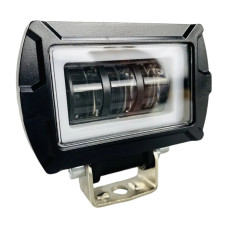 LED фара прямоугольная 25W с 3D линзой и СТГ, 12-80V (белый свет + ДХО, 1 шт.)