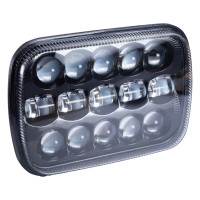 LED фара прямокутна 80W (15 діодів) з 3D лінзою (ближній + дальній, 1 шт.)