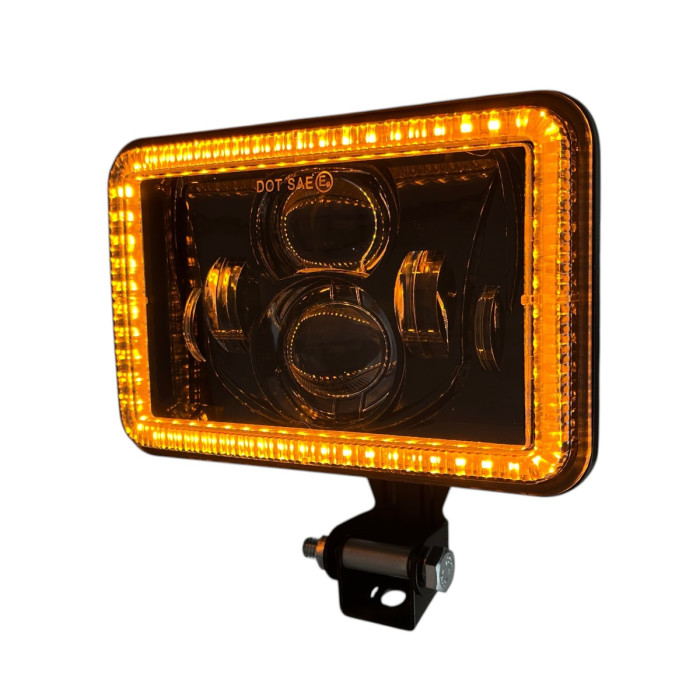 Світлодіодна прямокутна LED фара ближнього/дальнього світла EA Light X L 50W з DRL та поворотом додаткова 12-24V