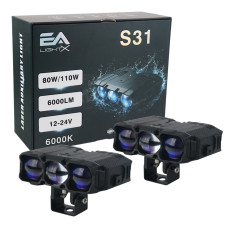 Зовнішні Bi-LED лінзи EA Light X S31 (Ближнє 80Вт / Дальнє 110Вт, Біле світло 6000K)