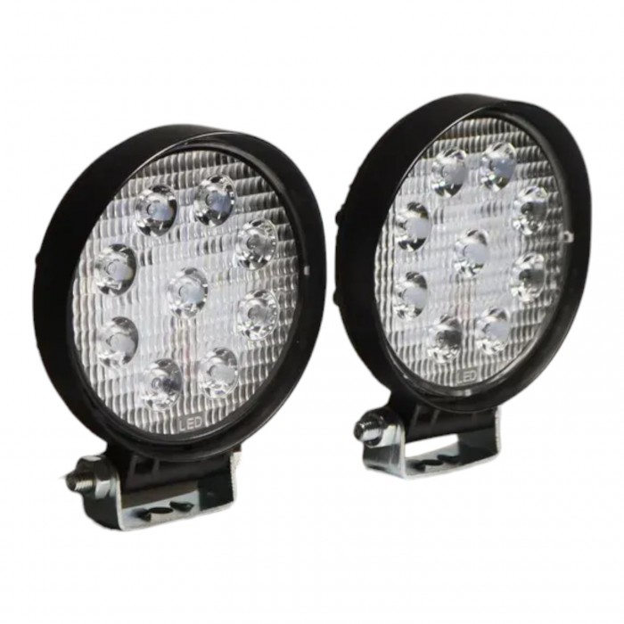 Светодиодная LED фара D1 круглая рабочая 27W 60° (9×3W диодов, Ø115×128×55 мм) для авто и спецтехники