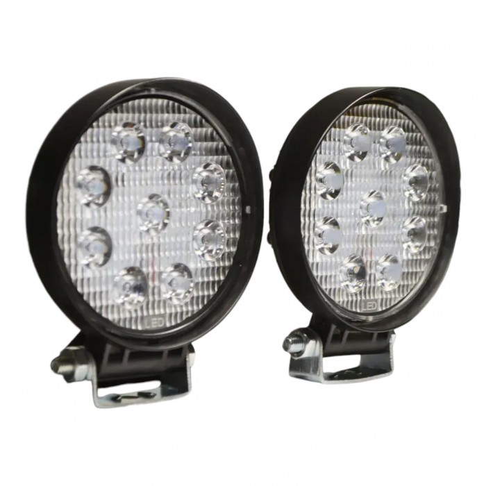 Светодиодная LED фара D1 круглая рабочая 27W 60° (9×3W диодов, Ø115×128×55 мм) для авто и спецтехники