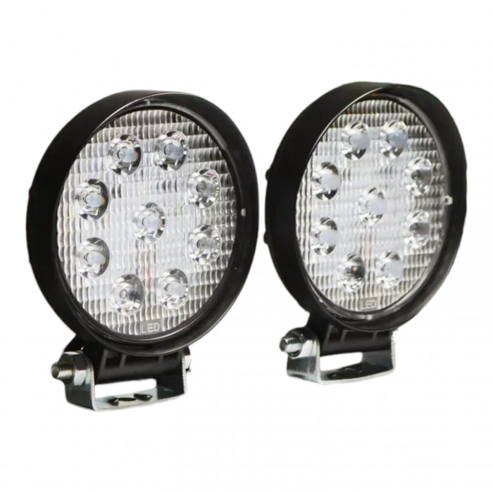 Светодиодная LED фара D1 круглая рабочая 27W 60° (9×3W диодов, Ø115×128×55 мм) для авто и спецтехники