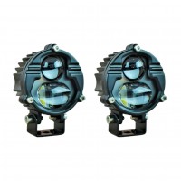 Светодиодная линзовая LED фара ACS-CD17 40Вт круглая, 2 режима (ближний свет белый + дальний свет белый), Ø65×50 мм 2 шт