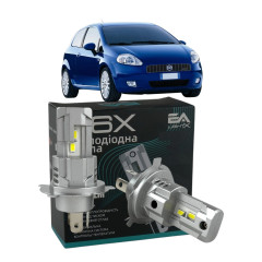 LED лампи Fiat Grande Punto 2005- H4 M6X ближнє/дальнє світло (4000Lm 5500K) / Фіат Гранде Пунто (комплект 2 шт.)
