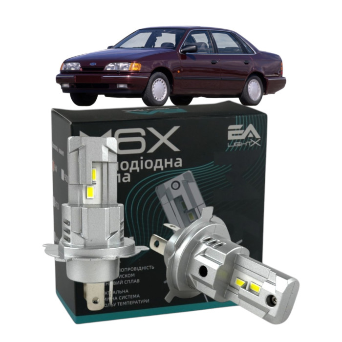 LED лампы Ford Scorpio I 1985-1994 H4 M6X ближний/дальний свет (4000Lm 5500K) / Форд Скорпио 1 (комплект 2 шт.)