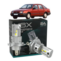 LED лампы Ford Sierra 1982-1993 H4 M6X ближний/дальний свет (4000Lm 5500K) / Форд Сиерра (комплект 2 шт.)