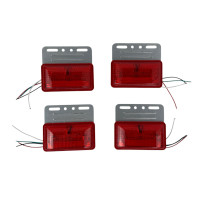 Комплект LED габаритних ліхтарів G-7001 12V (4 шт) червоні, металевий кронштейн, для вантажівок та причепів