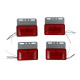 Комплект LED габаритних ліхтарів G-7001 12V (4 шт) червоні, металевий кронштейн, для вантажівок та причепів