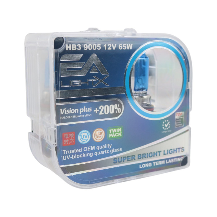 Галогенные лампы 9005 EA Light X 12V 65W P20d VISION PLUS +200% (комплект 2 шт.)