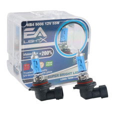 Галогенные лампы HB4 (9006) EA Light X 12V 55W P22d VISION PLUS +200% (комплект 2 шт.)
