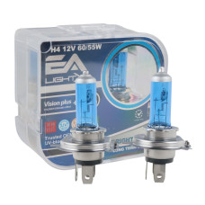  Галогенные лампы H4 EA Light X 12V 60/55W P43t VISION PLUS +200% (комплект 2 шт.)