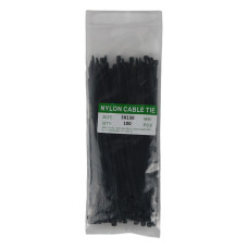 Кабельные стяжки нейлоновые 3х150 мм черные plastic хомуты для проводки Nylon Cable Tie (100 шт.)
