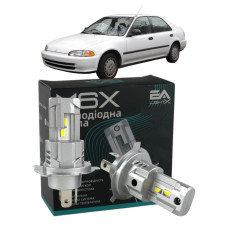 LED лампы Honda Civic IV 1991-1995 H4 M6X ближний/дальний свет (4000Lm 5500K) / Хонда Цивик 4 (комплект 2 шт.)