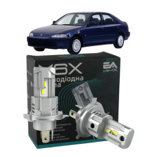 LED лампы Honda Civic V 1995-2001 H4 M6X ближний/дальний свет (4000Lm 5500K) / Хонда Цивик 5 (комплект 2 шт.)