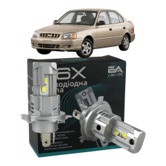 LED лампи Hyundai Accent 2001- H4 M6X ближнє/дальнє світло (4000Lm 5500K) / Хюндай Акцент (комплект 2 шт.)