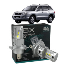 LED лампы Hyundai Santa Fe I 2000-2006 H4 M6X ближний/дальний свет (4000Lm 5500K) / Хюндай Санта Фе 1 (комплект 2 шт.)