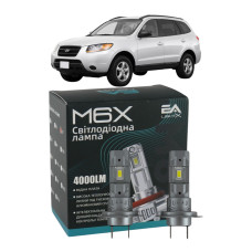 LED лампы Hyundai Santa Fe II 2006- H7 M6X дальний свет (4000Lm 5500K) / Хюндай Санта Фе 2 (комплект 2 шт.)