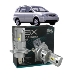 LED лампи KIA Carens II 2002- H4 M6X ближнє/дальнє світло (4000Lm 5500K) / Кіа Каренс 2 (комплект 2 шт.)