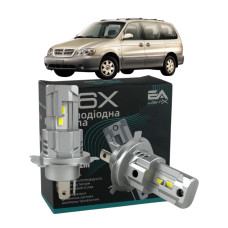 LED лампы KIA Carnival I 1999-2001 H4 M6X ближний/дальний свет (4000Lm 5500K) / Киа Карнивал 1 (комплект 2 шт.)