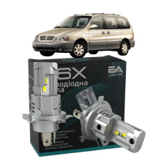 LED лампи KIA Carnival I 1999-2001 H4 M6X ближнє/дальнє світло (4000Lm 5500K) / Кіа Карнівал 1 (комплект 2 шт.)