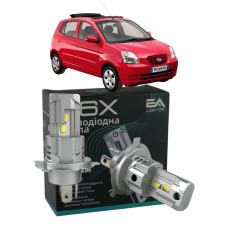 LED лампы KIA Picanto 2004- H4 M6X ближний/дальний свет (4000Lm 5500K) / Киа Пиканто (комплект 2 шт.)