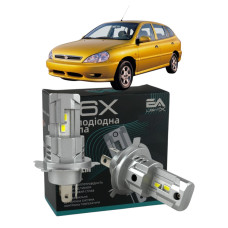 LED лампы KIA Rio I-II 2000- H4 M6X ближний/дальний свет (4000Lm 5500K) / Киа Рио (комплект 2 шт.)