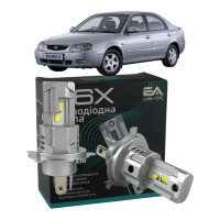 LED лампы KIA Shuma II 2001-2004 H4 M6X ближний/дальний свет (4000Lm 5500K) / Киа Шума 2 (комплект 2 шт.)