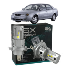 LED лампы KIA Shuma II 2001-2004 H4 M6X ближний/дальний свет (4000Lm 5500K) / Киа Шума 2 (комплект 2 шт.)