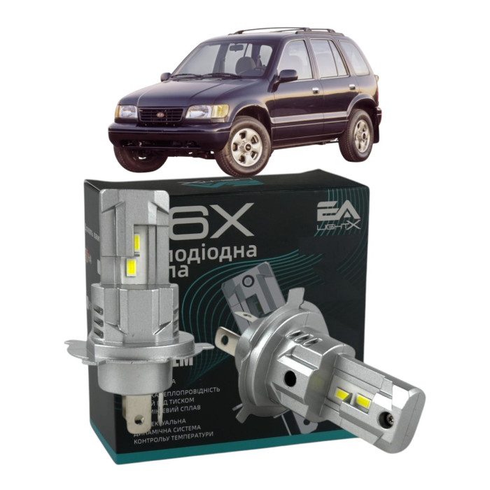 LED лампы KIA Sportage I-II 1994- H4 M6X ближний/дальний свет (4000Lm 5500K) / Киа Спортейдж (комплект 2 шт.)