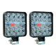 Комплект LED фар 26W 6000K квадратных Mini (белый свет + желтый стробоскоп, 2 шт.)