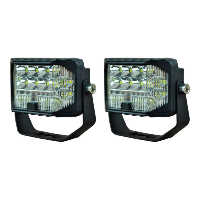 Комплект LED фар 63W 6000K прямоугольных (дальний+ближний+желтый свет, 2 шт.)