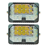 Комплект LED фар 96W 6000K прямокутних (дальнє+ближнє+жовте світло, 2 шт.)